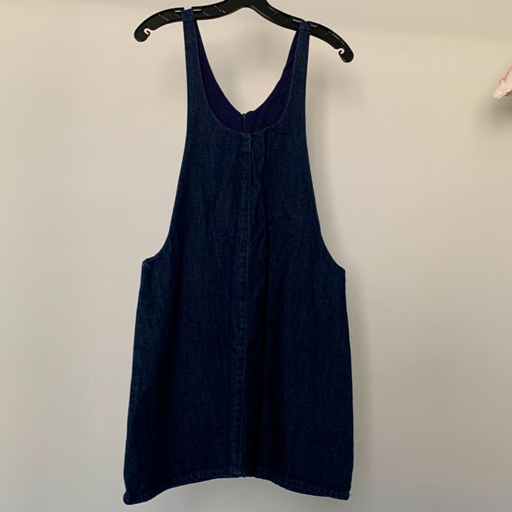 Zara denim suspender skirt